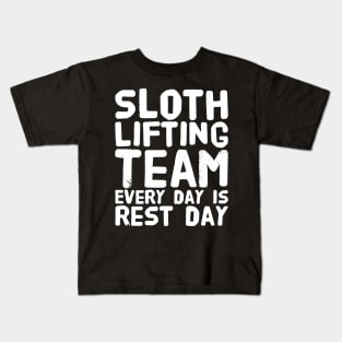 Sloth lifting team every day is rest day Kids T-Shirt